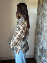 Load image into Gallery viewer, brown + black mineral washed flannel