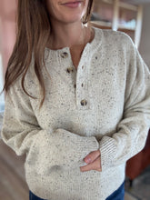 Load image into Gallery viewer, oat confetti henley sweater