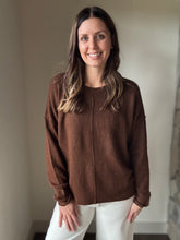 Load image into Gallery viewer, brown crew neck sweater