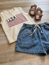 Load image into Gallery viewer, USA flag embroidered sweater tank