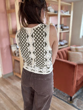 Load image into Gallery viewer, olive + natural crochet vest