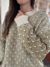 Load image into Gallery viewer, autumn ripple avocado chunky knit sweater