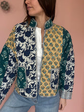 Load image into Gallery viewer, THML blue patchwork quilted jacket
