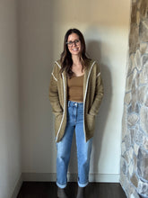 Load image into Gallery viewer, golden brown stitch detail hooded cardigan