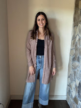 Load image into Gallery viewer, soft brown flannel button down dress and jacket