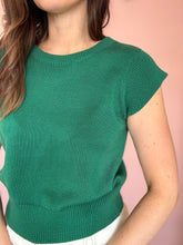 Load image into Gallery viewer, evergreen cap sleeve top