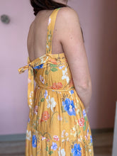 Load image into Gallery viewer, yellow + blue floral midi dress | S-3XL