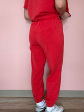 Load image into Gallery viewer, red mineral washed french terry joggers | S-3XL