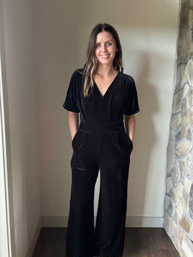 black velvet jumpsuit