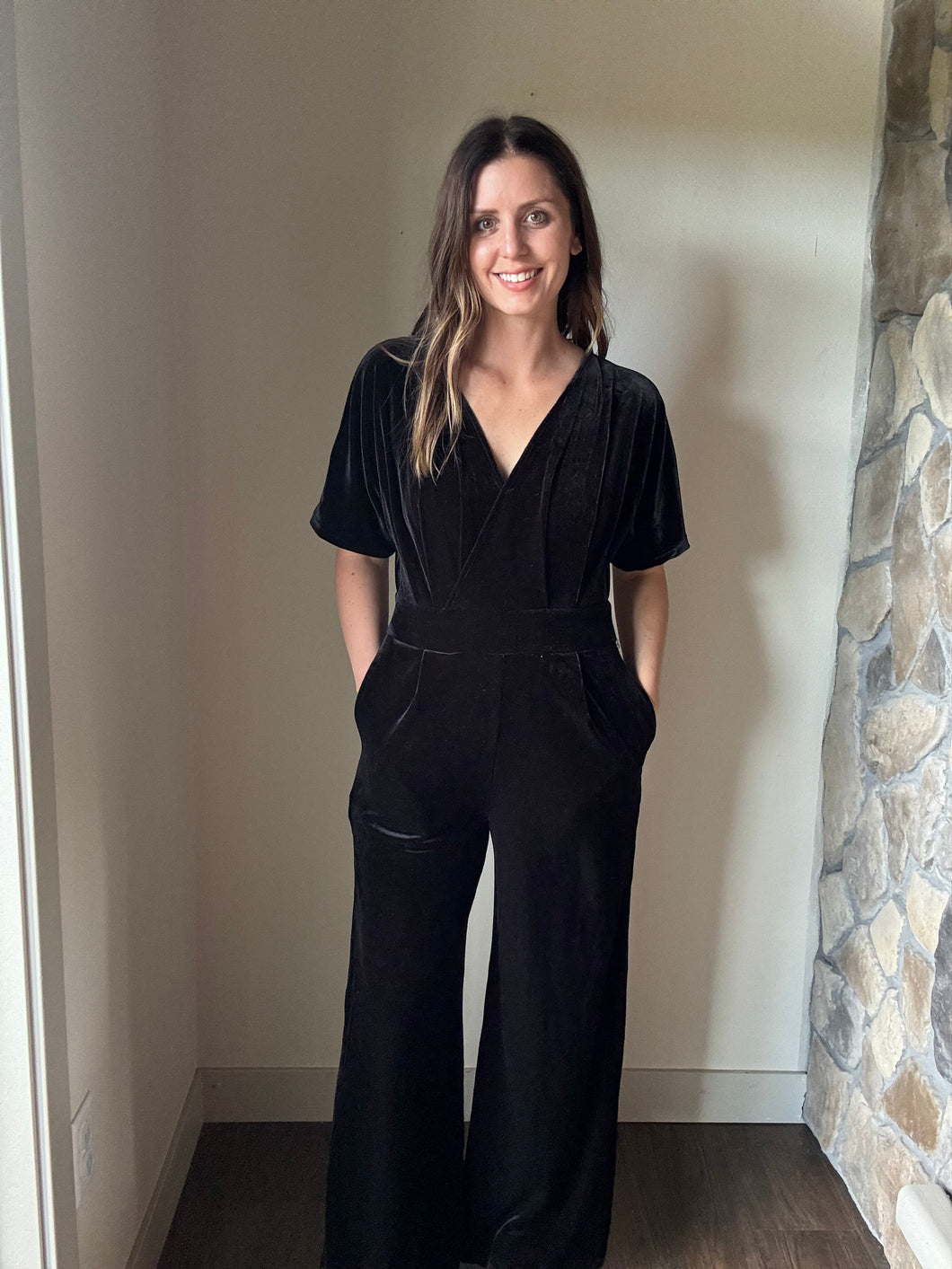 black velvet jumpsuit