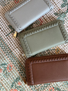 nora whipstitch zip-around wallet | 3 colors