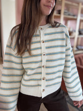 Load image into Gallery viewer, cozy up stripe button cardi