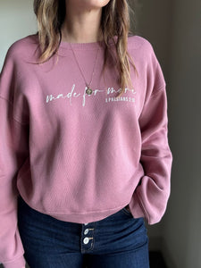 made for more mauve mid sweatshirt