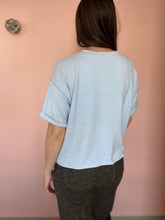Load image into Gallery viewer, soft blue notch sweater tee