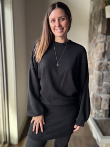 black on a stroll ribbed mini skirt