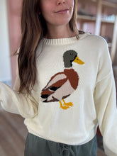 Load image into Gallery viewer, cream cotton mallard sweater