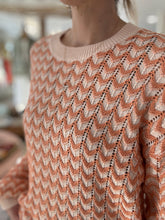 Load image into Gallery viewer, coral textured chevron sweater