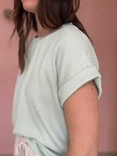 Load image into Gallery viewer, sage ribbed knit tee