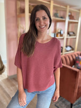 Load image into Gallery viewer, deep rose ribbed dolman sweater