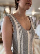 Load image into Gallery viewer, denim + cream stripe knit dress