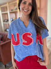 Load image into Gallery viewer, USA patched relaxed tee