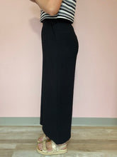 Load image into Gallery viewer, black howdy honey textured wide leg cropped pants