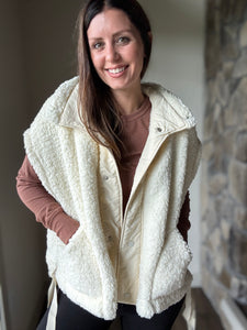scout it out cream teddy vest