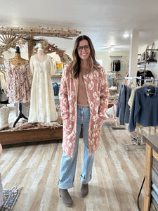 rose floral sweater jacket