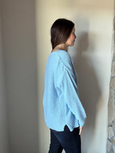 Load image into Gallery viewer, sky classic cotton v-neck textured sweater