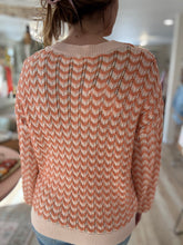 Load image into Gallery viewer, coral textured chevron sweater