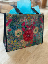 Load image into Gallery viewer, natural life aqua floral gift bag