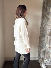 Load image into Gallery viewer, cream soft ribbed tunic sweater