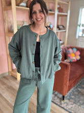 Load image into Gallery viewer, pine wide leg fleece cotton pants
