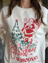 Load image into Gallery viewer, christmas in wisconsin cream sweatshirt