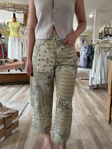 vintage floral barrel pants