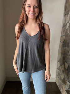 flowy ribbed v-neck tank | 6 colors