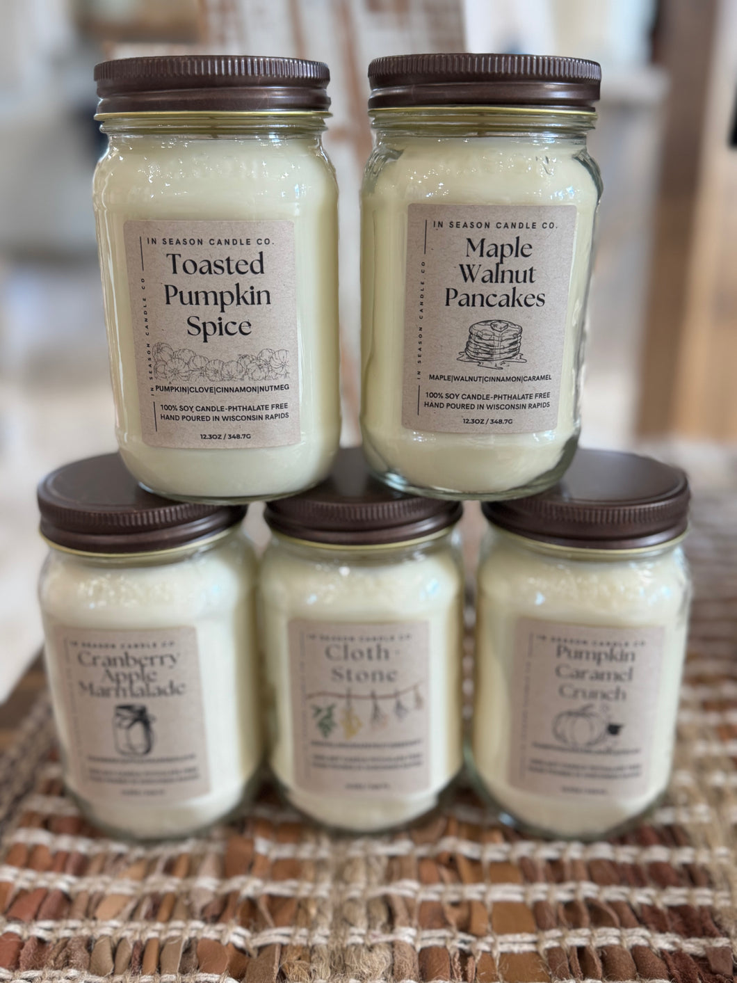 in season candle co. large candles