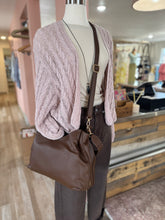 Load image into Gallery viewer, grace tote bag with whipstitch handle | black + brown