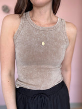 Load image into Gallery viewer, brown mineral wash tank top