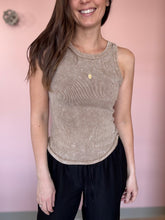 Load image into Gallery viewer, brown mineral wash tank top