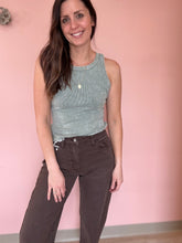 Load image into Gallery viewer, green mineral wash tank top