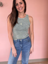 Load image into Gallery viewer, green mineral wash tank top