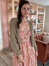 Load image into Gallery viewer, mocha cotton cropped cardigan