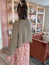 Load image into Gallery viewer, mocha cotton cropped cardigan