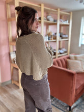 Load image into Gallery viewer, mocha cotton cropped cardigan