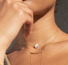 Load image into Gallery viewer, hello adorn moonstone cushion necklace | 14kt gold fill + sterling silver