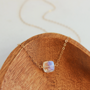 hello adorn moonstone cushion necklace | 14kt gold fill + sterling silver