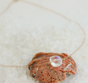 hello adorn moonstone cushion necklace | 14kt gold fill + sterling silver