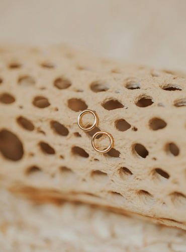 hello adorn eclipse stud earrings | gold + silver
