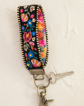 Load image into Gallery viewer, natural life embroidered key chain - black